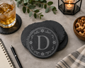Personalized Round Slate Coaster Set – Set of 4