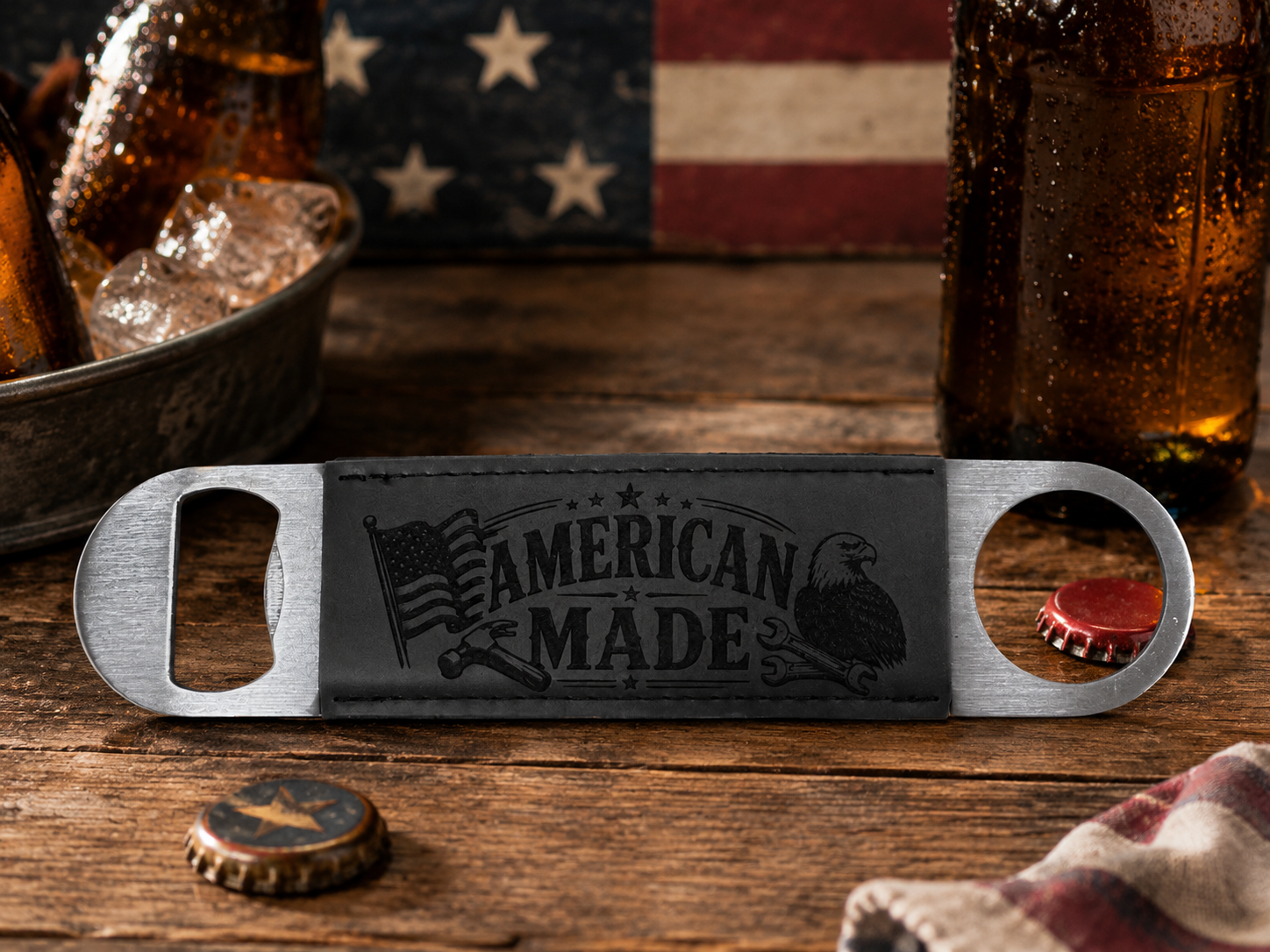 American Made Leather Bottle Opener
