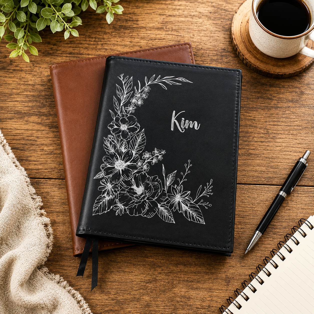 Personalized Laser-Engraved Leatherette Journal