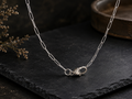 Paperclip Charm Holder Necklace – Stainless Steel