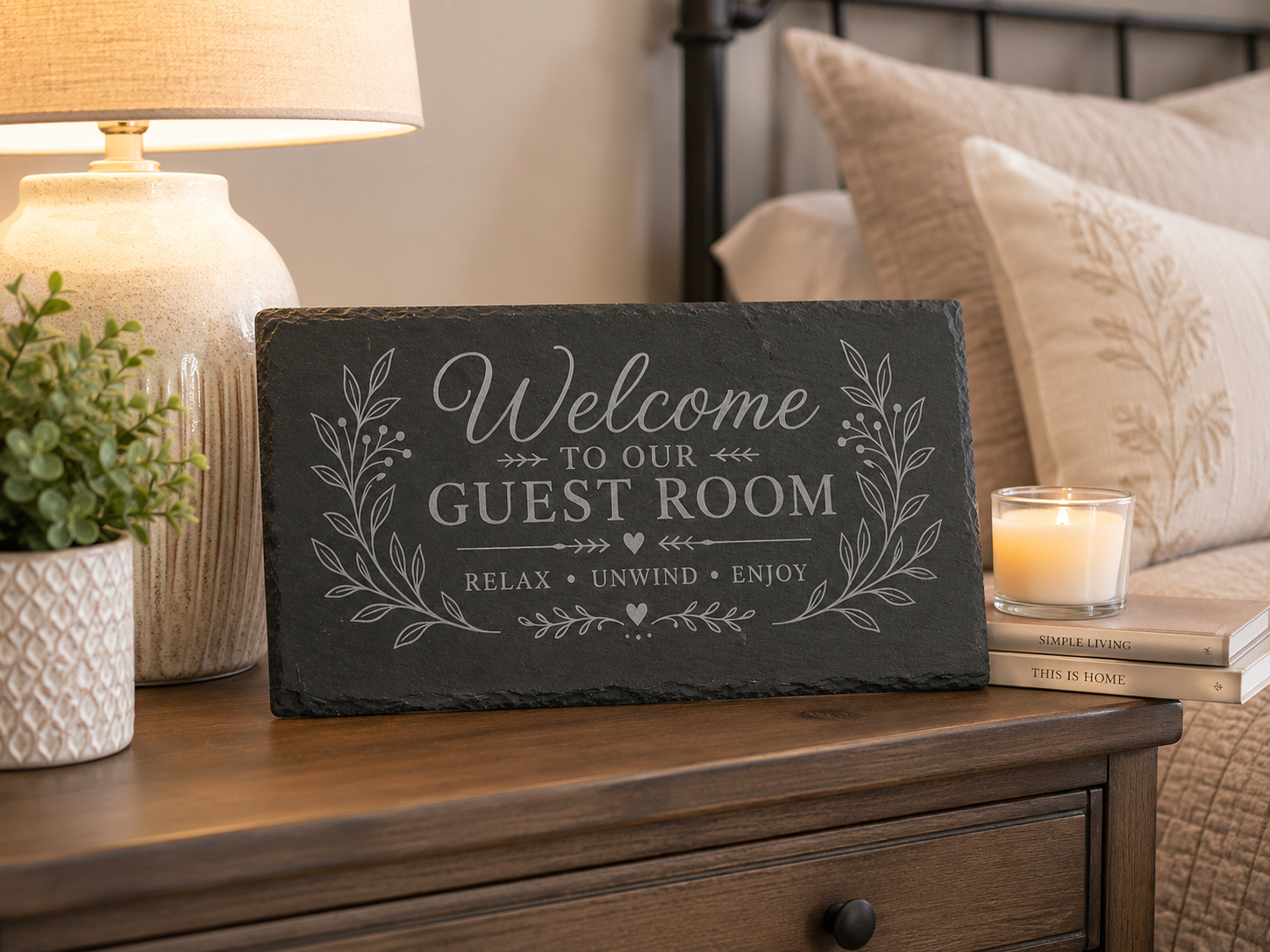 Guest Room Personalized Slate Valet Tray