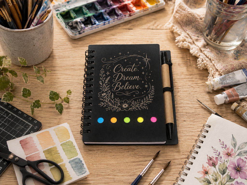 Personalized "Create. Dream. Believe." Notebook Gift Set