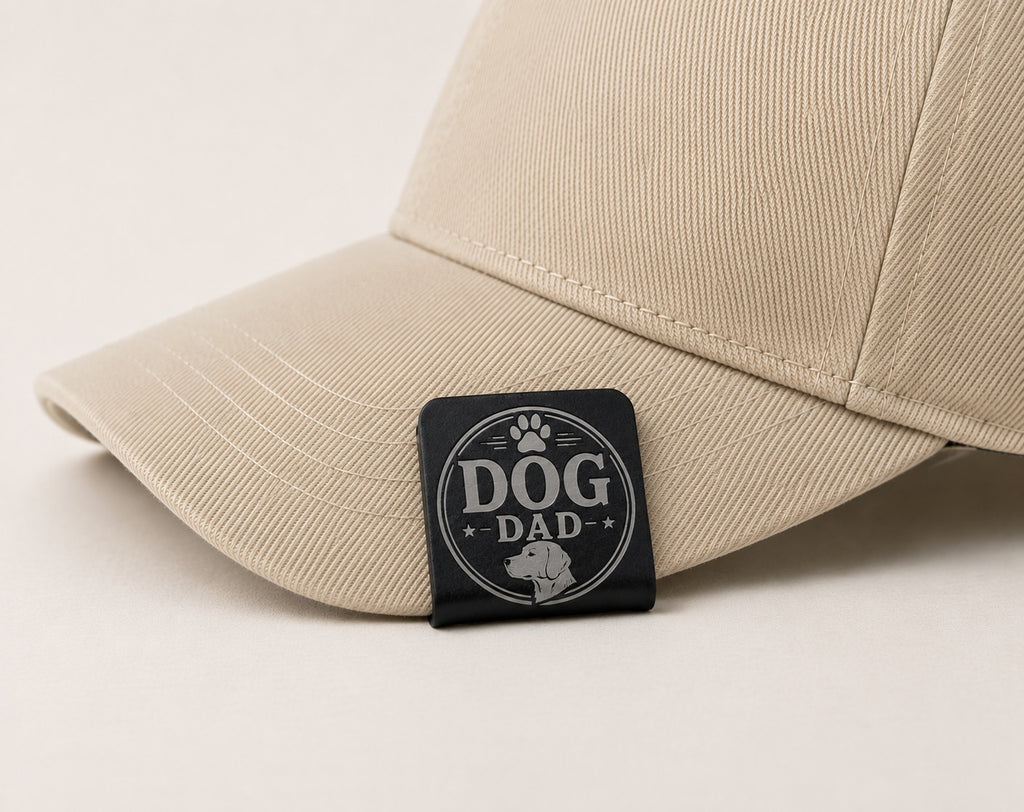 Laser Engraved Metal Cap Clip - Dog Dad