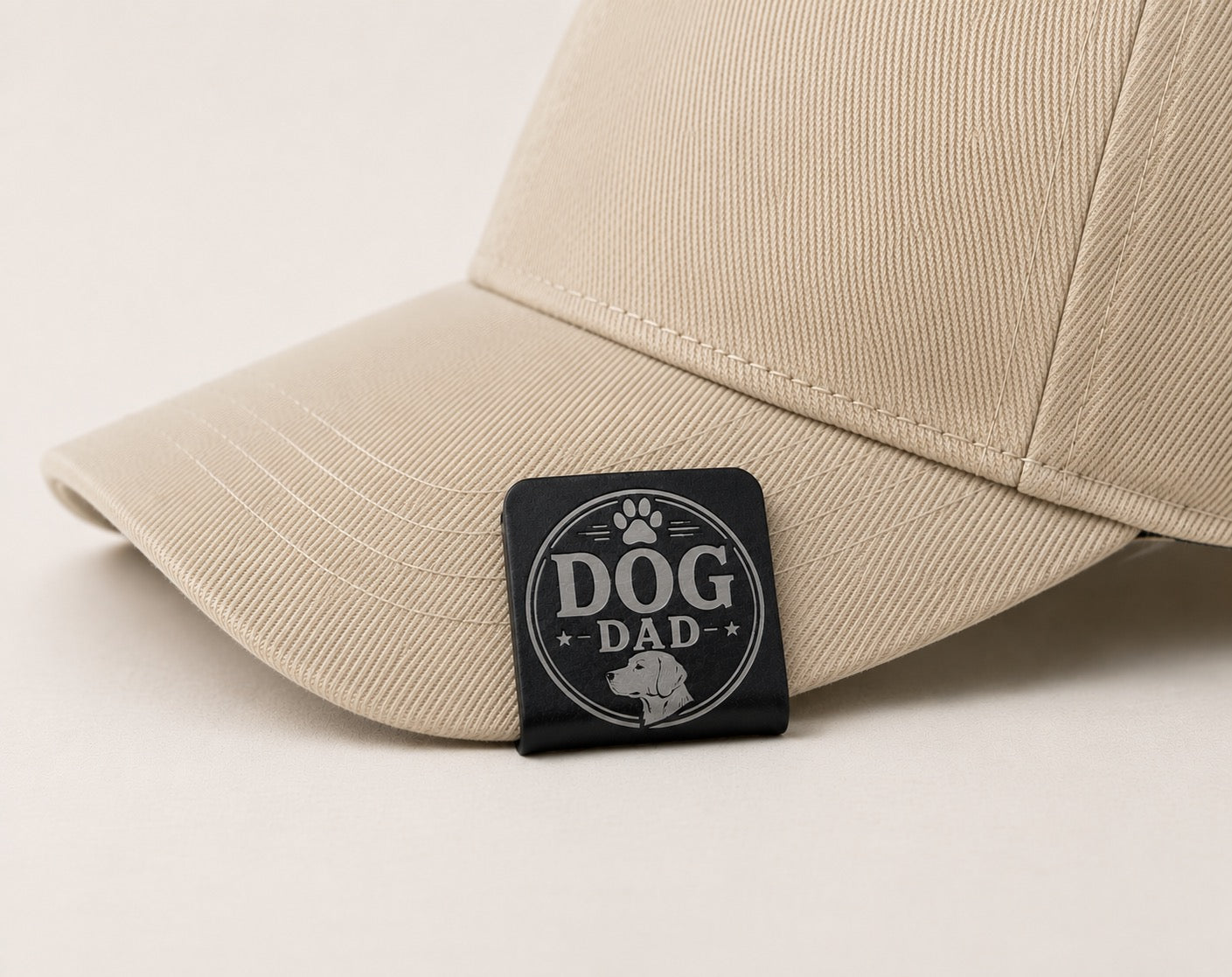 Laser Engraved Metal Cap Clip - Dog Dad