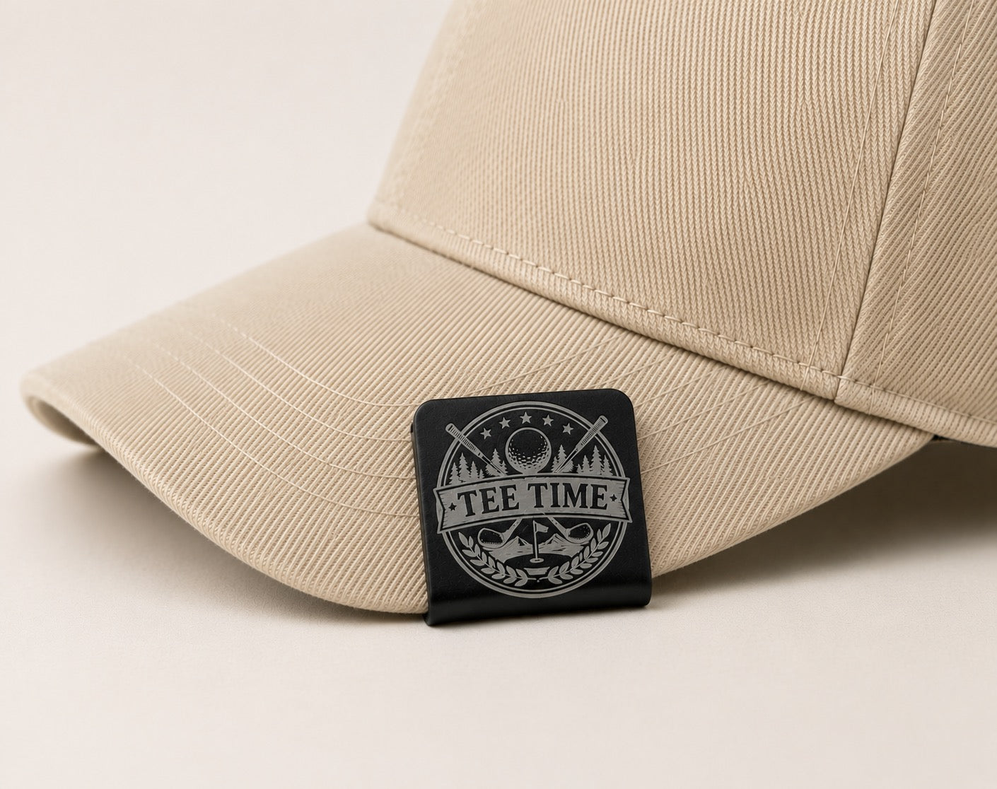 Laser Engraved Metal Cap Clip - Tee Time