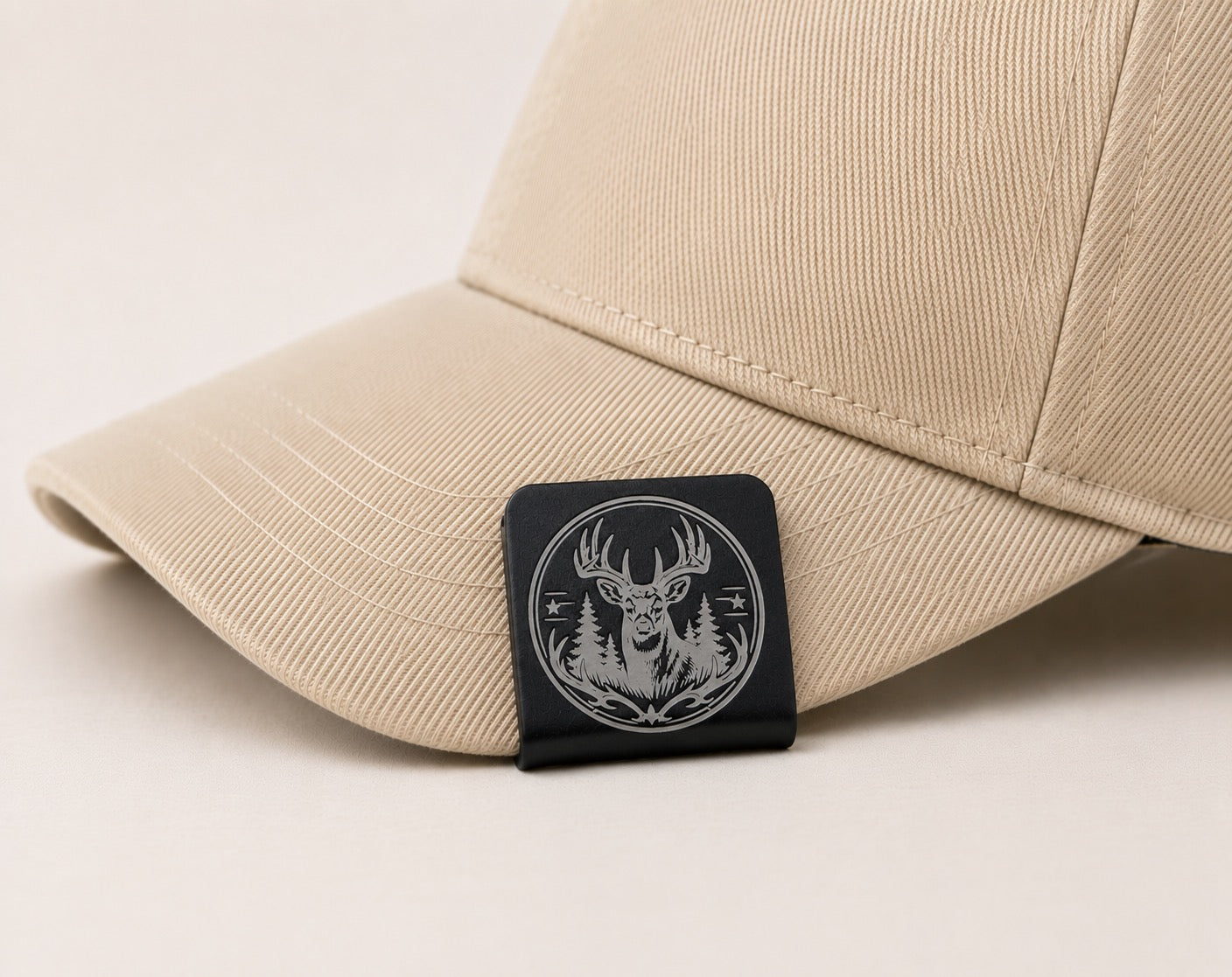Laser Engraved Metal Cap Clip - Deer