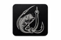 Laser Engraved Metal Cap Clip - Fish & Hook
